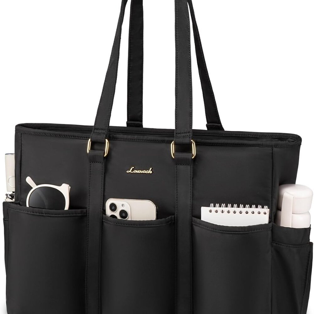 Laptop Tote Bag for Women Work, Teacher Tote Bag Nurse Bag With Large Cup Holder